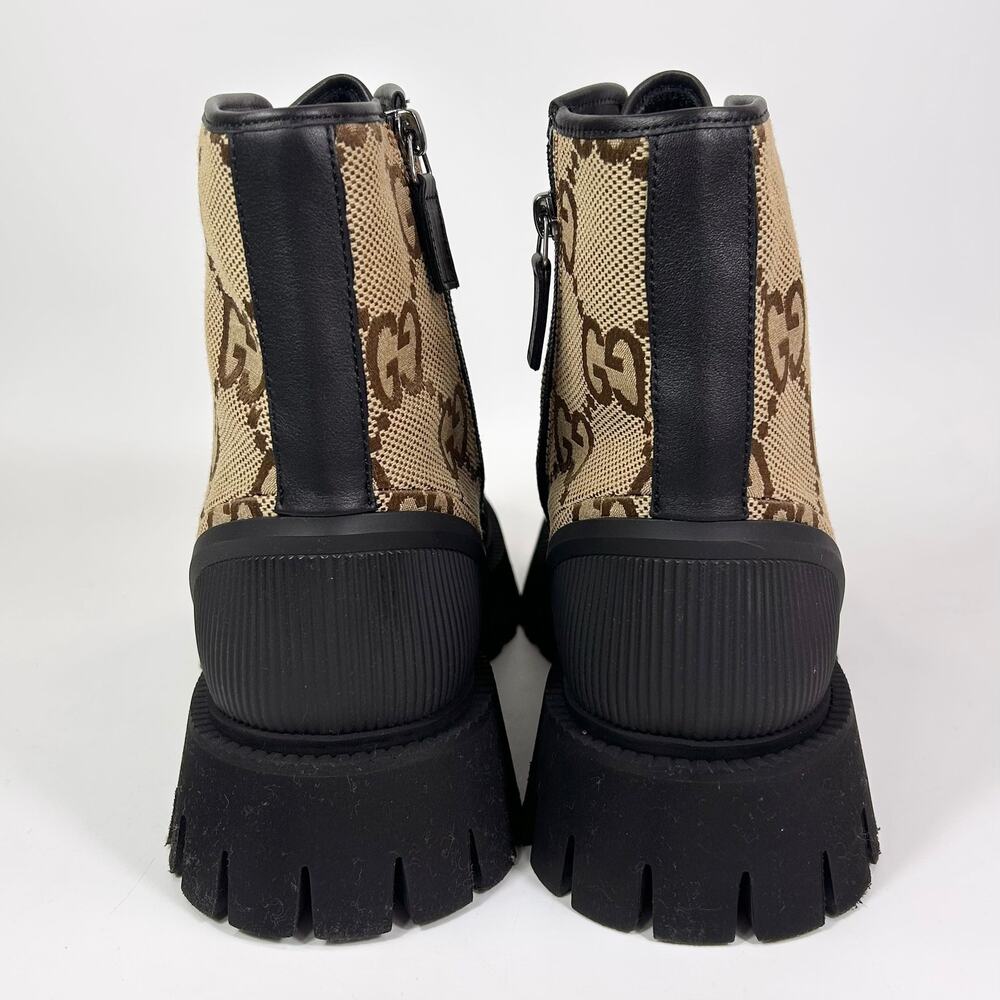 Gucci Canvas Maxi GG Lace Up Combat Boot - Men’s 12.5 - Picture 5 of 8